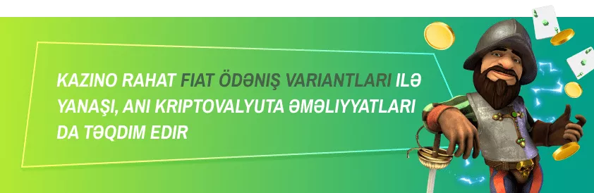 Kazino rahat fiat ödəniş variantları ilə yanaşı, ani kriptovalyuta əməliyyatları da təqdim edir